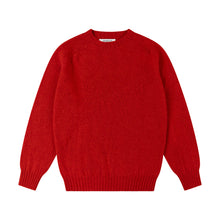 POPPY RED SHETLAND CREW NECK SWEATER