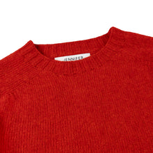 POPPY RED SHETLAND CREW NECK SWEATER