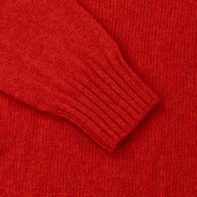 POPPY RED SHETLAND CREW NECK SWEATER