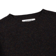BLACK SHETLAND CREW NECK SWEATER