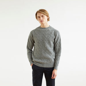 CABLE SWEATER - GREY
