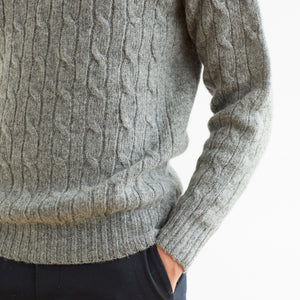 CABLE SWEATER - GREY